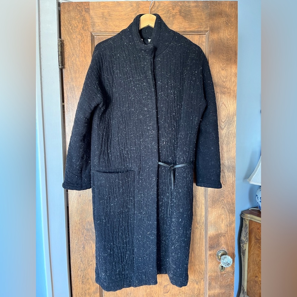 Humanoid Black Wool/Cotton Coat